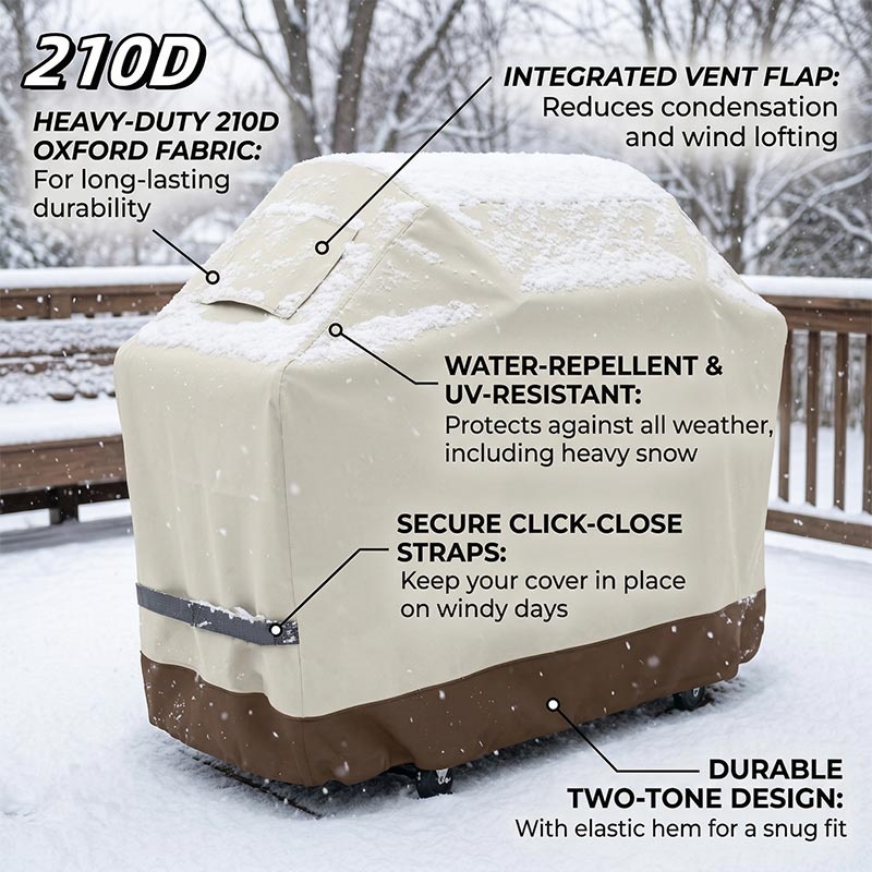 Outdoor Furniture Europe - 210D BBQ Beige Barbecue Grill Outdoor