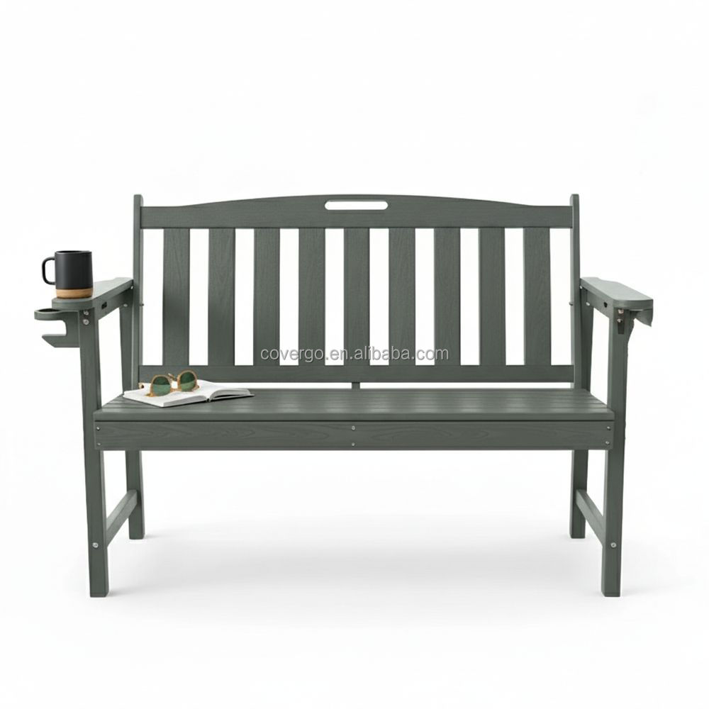 Outdoor Furniture Hdpe - Weatherproof 2-Person HDPE Outdoor Bench With