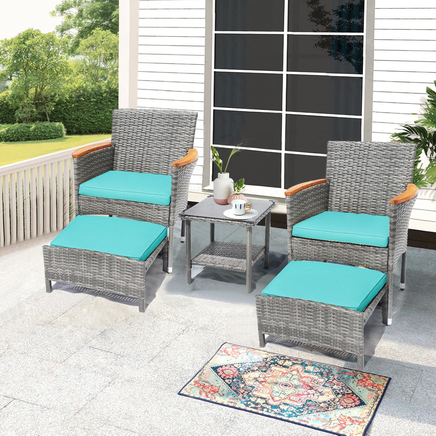 o*-5 PCS Outdoor Patio Furnitu - đánh giá và giá Outdoor Furniture Ofo