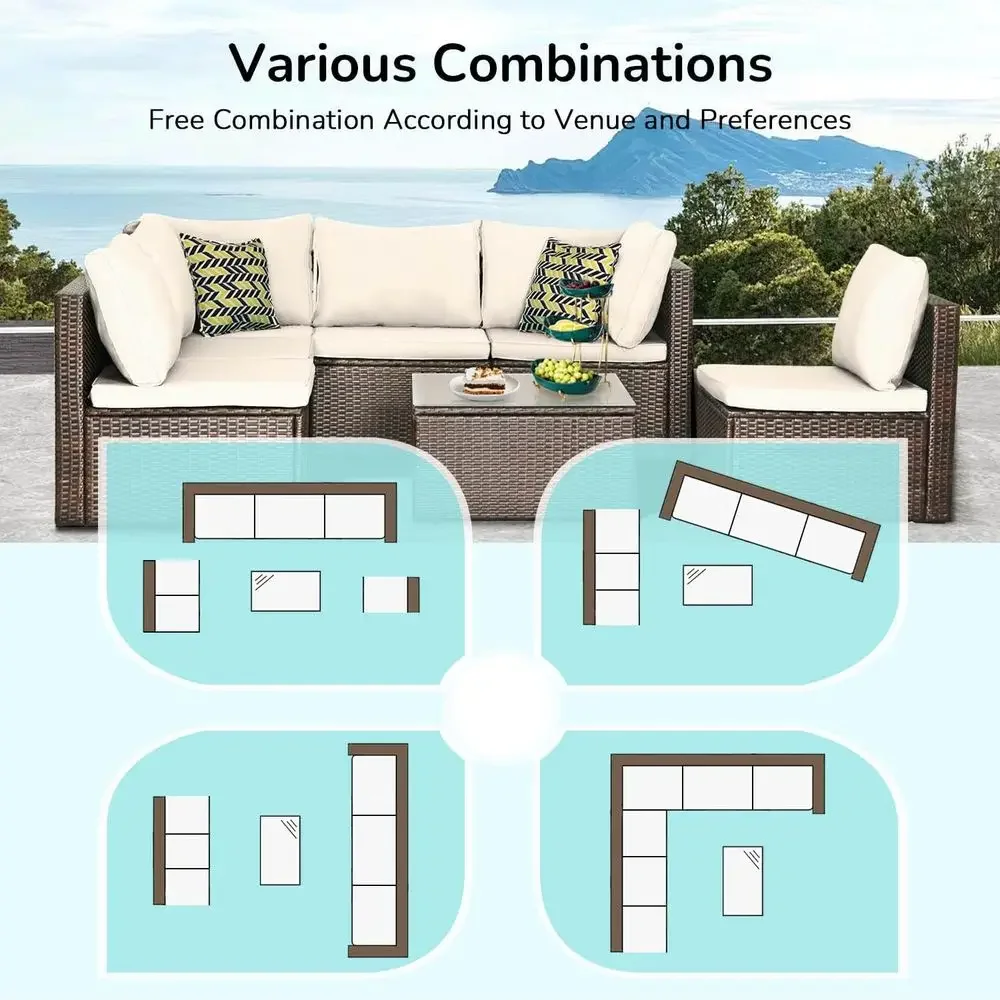 7-Piece Outdoor Wicker Section - đánh giá và giá Outdoor Furniture Ofo