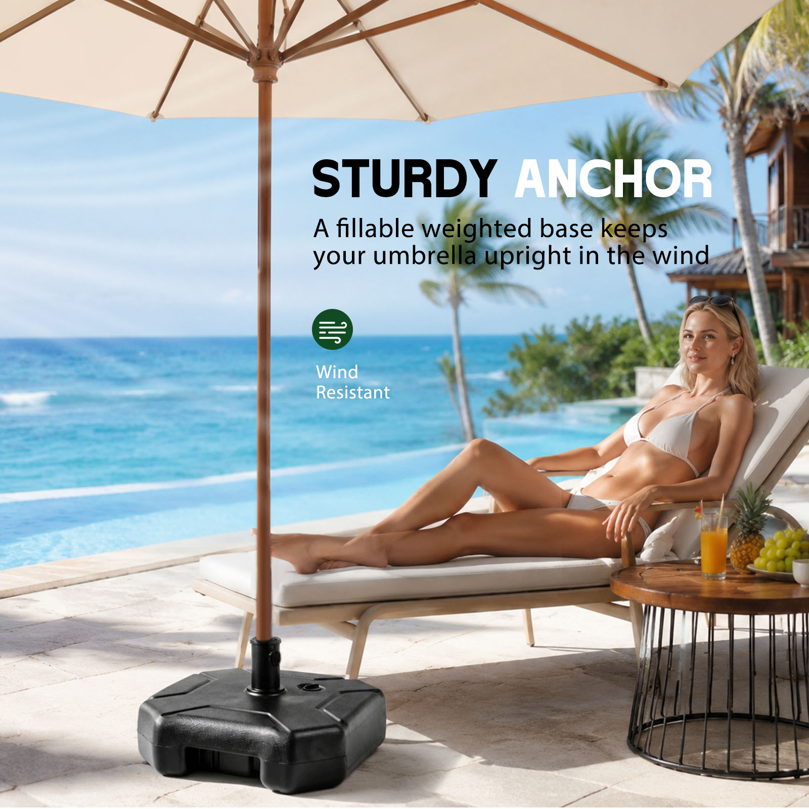 Fillable Patio Umbrella Base S - đánh giá và giá Outdoor Furniture Sunbrella