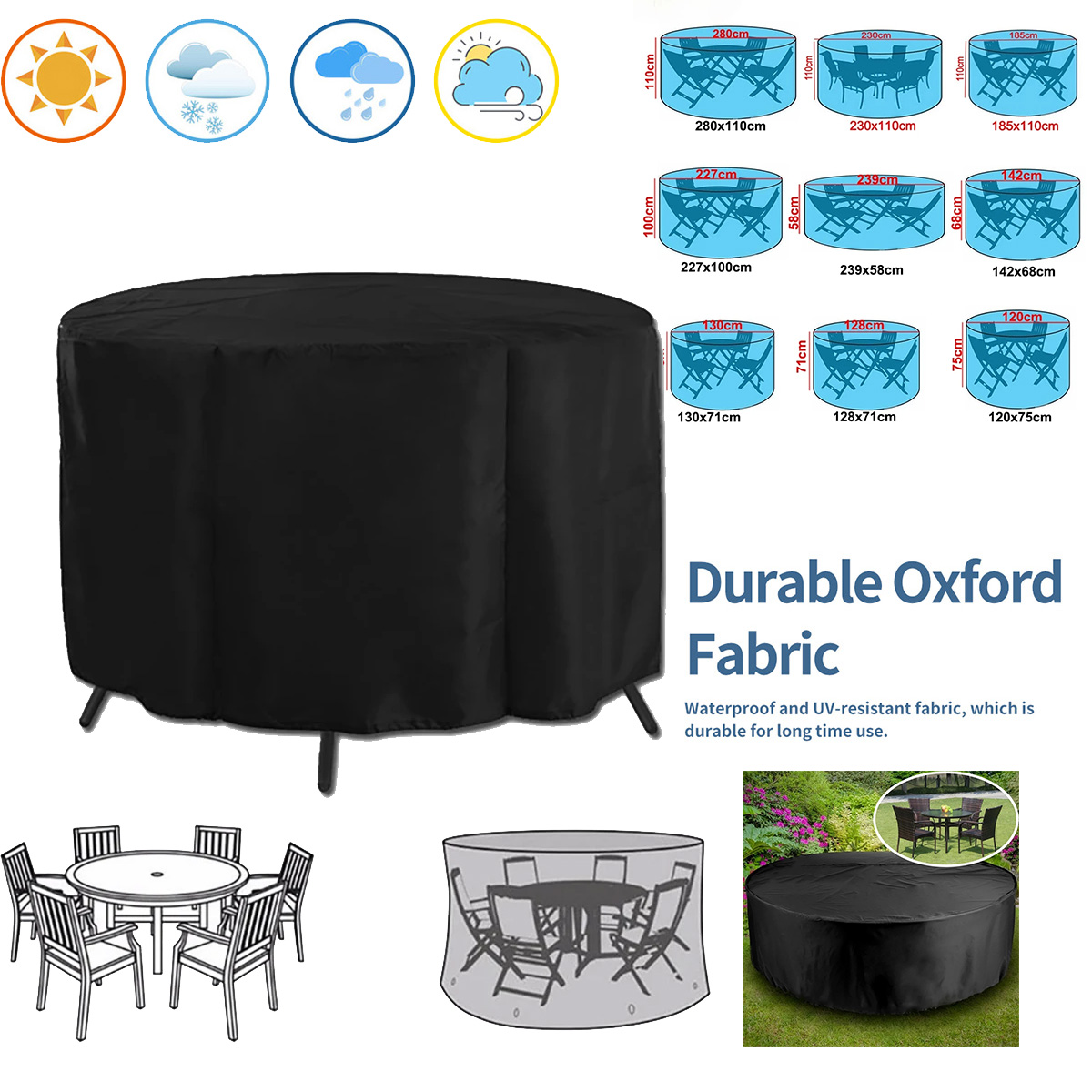 Round Cover Round Outdoor Gard - đánh giá và giá Outdoor Furniture Sunbrella