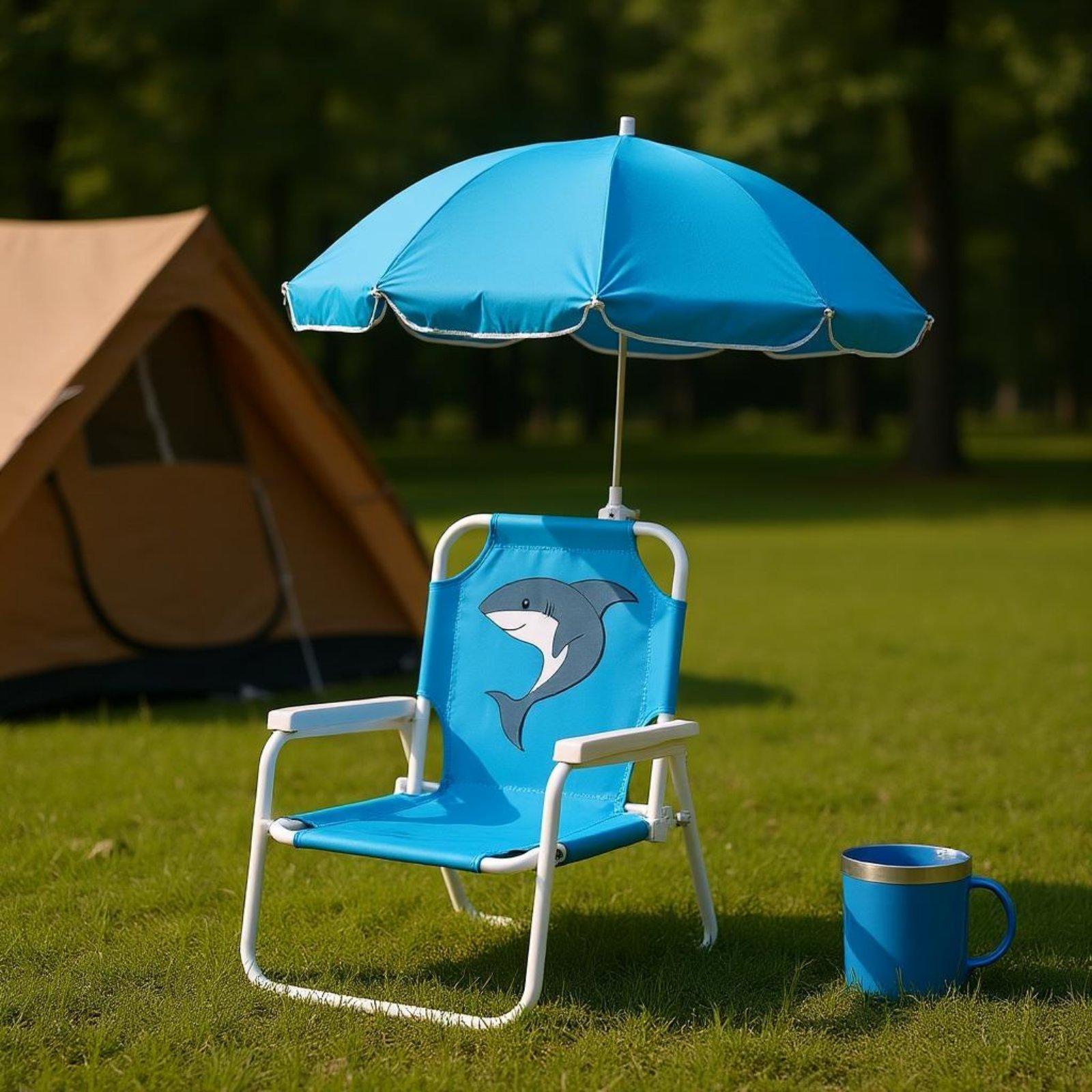 Kids Beach Chair with Umbrella - đánh giá và giá Outdoor Furniture Sunbrella