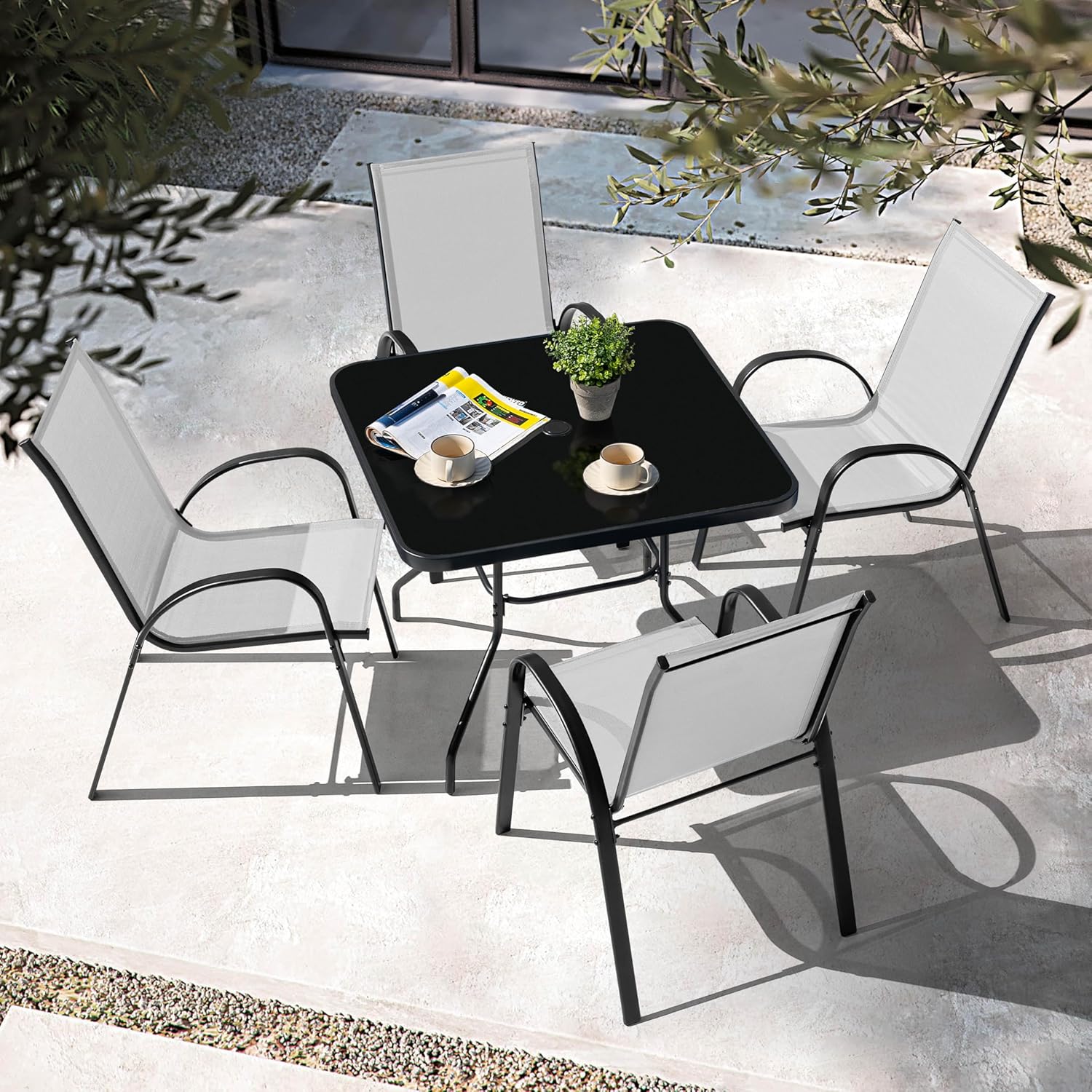 o*-5 Piece Patio Dining Set, M - đánh giá và giá Outdoor Furniture Ofo