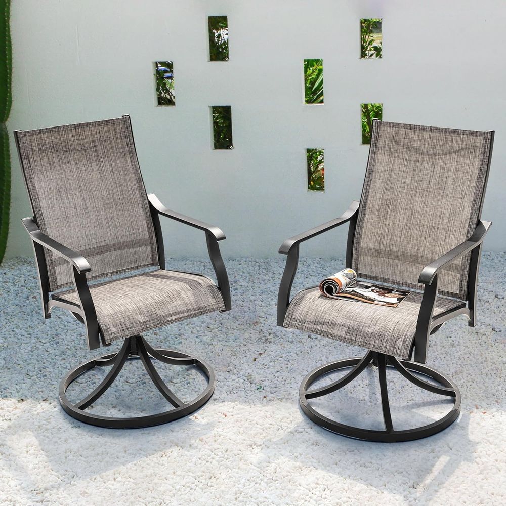 Swivel Patio Chair Set o 2, Al - đánh giá và giá Outdoor Furniture Ofo