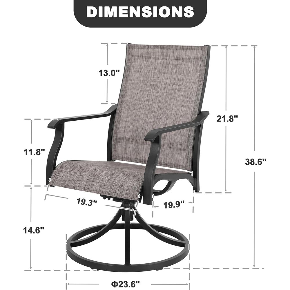 Swivel Patio Chair Set o 2, Al - đánh giá và giá Outdoor Furniture Ofo