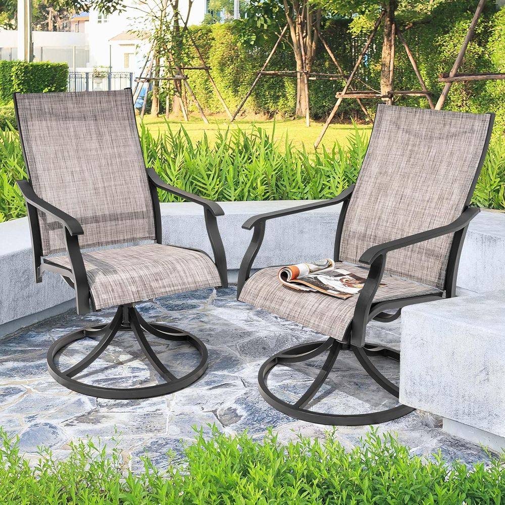 Swivel Patio Chair Set o 2, Al - đánh giá và giá Outdoor Furniture Ofo