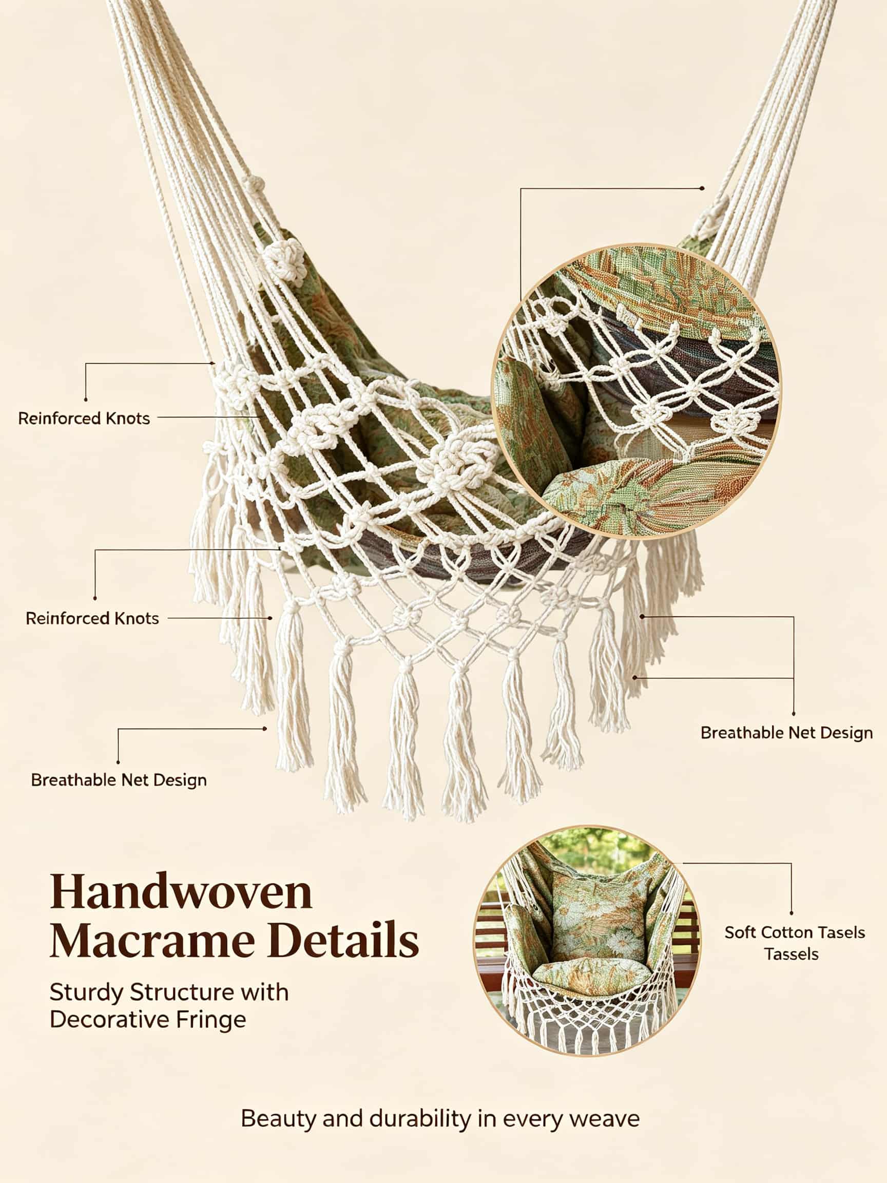 Boho Floral Hammock Swing Chai - đánh giá và giá Outdoor Furniture No Cushions