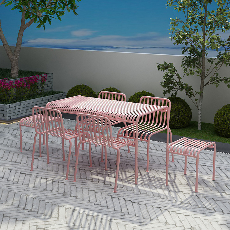 Pink Wrought Iron Garden Table - đánh giá và giá Outdoor Furniture Ofo