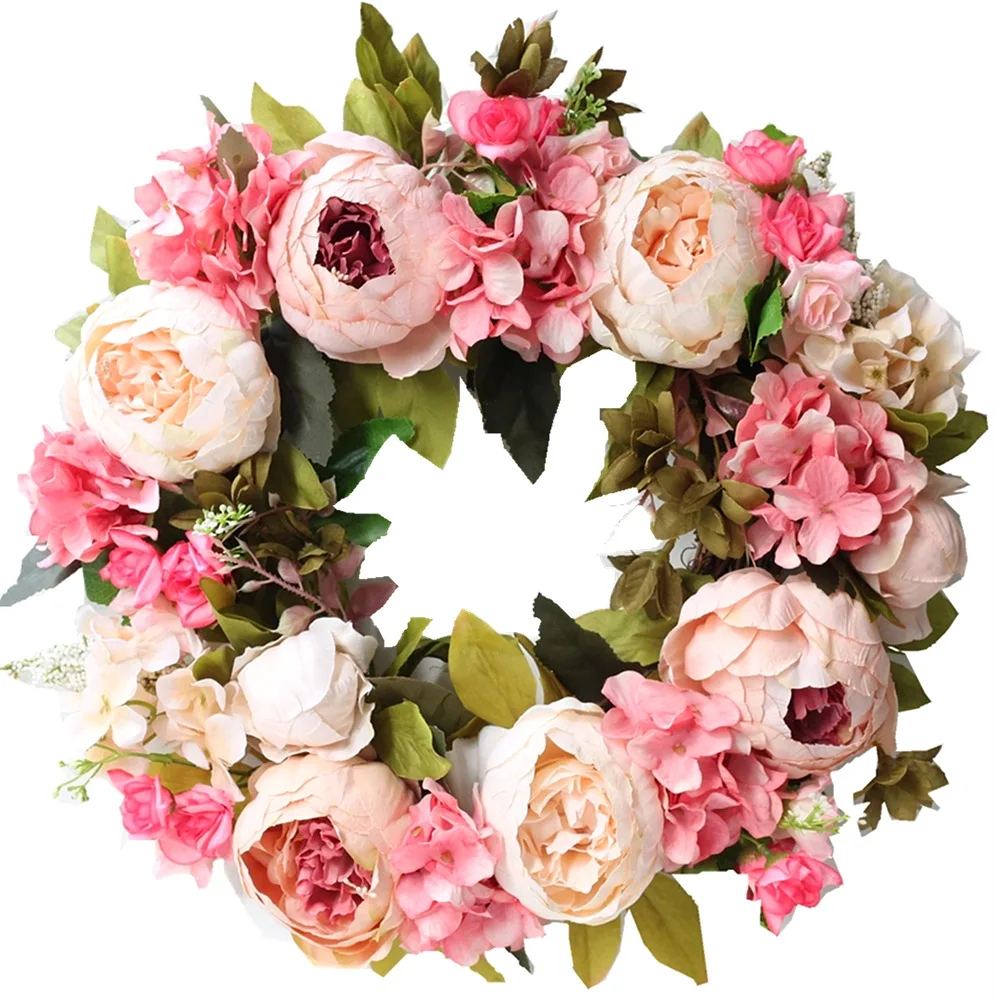 Artificial Peony Wreath Garlan - đánh giá và giá Outdoor Furniture Rh
