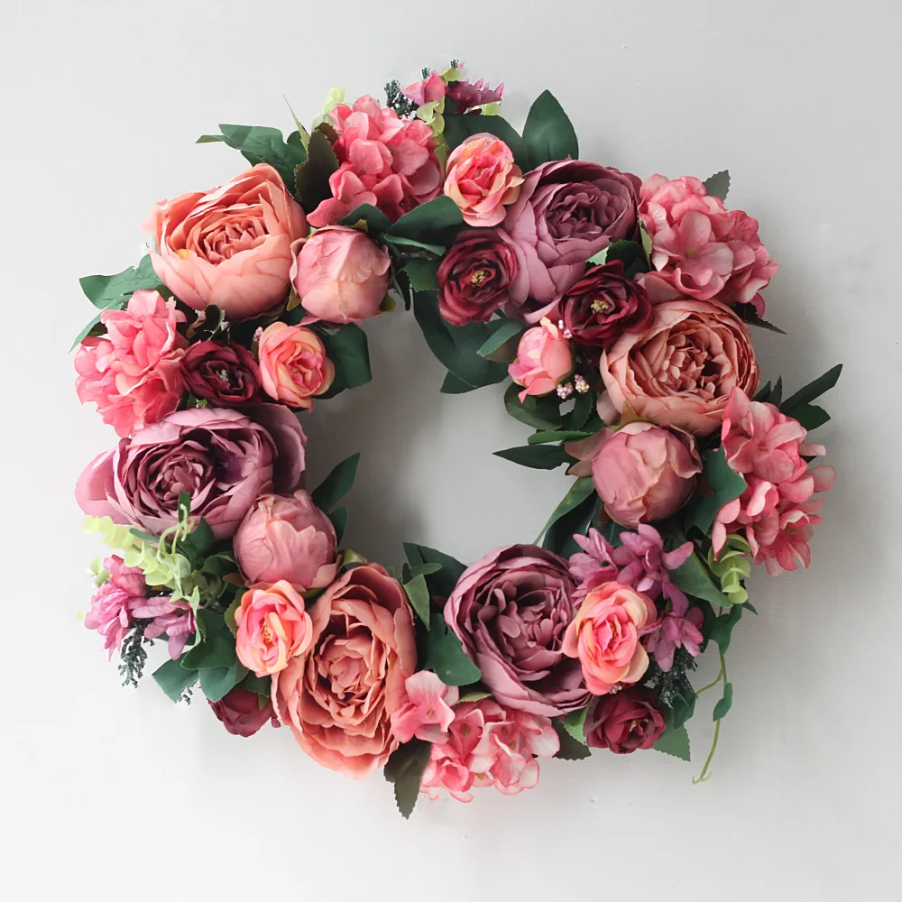 Artificial Peony Wreath Garlan - đánh giá và giá Outdoor Furniture Rh