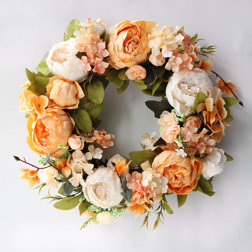 Artificial Peony Wreath Garlan - đánh giá và giá Outdoor Furniture Rh