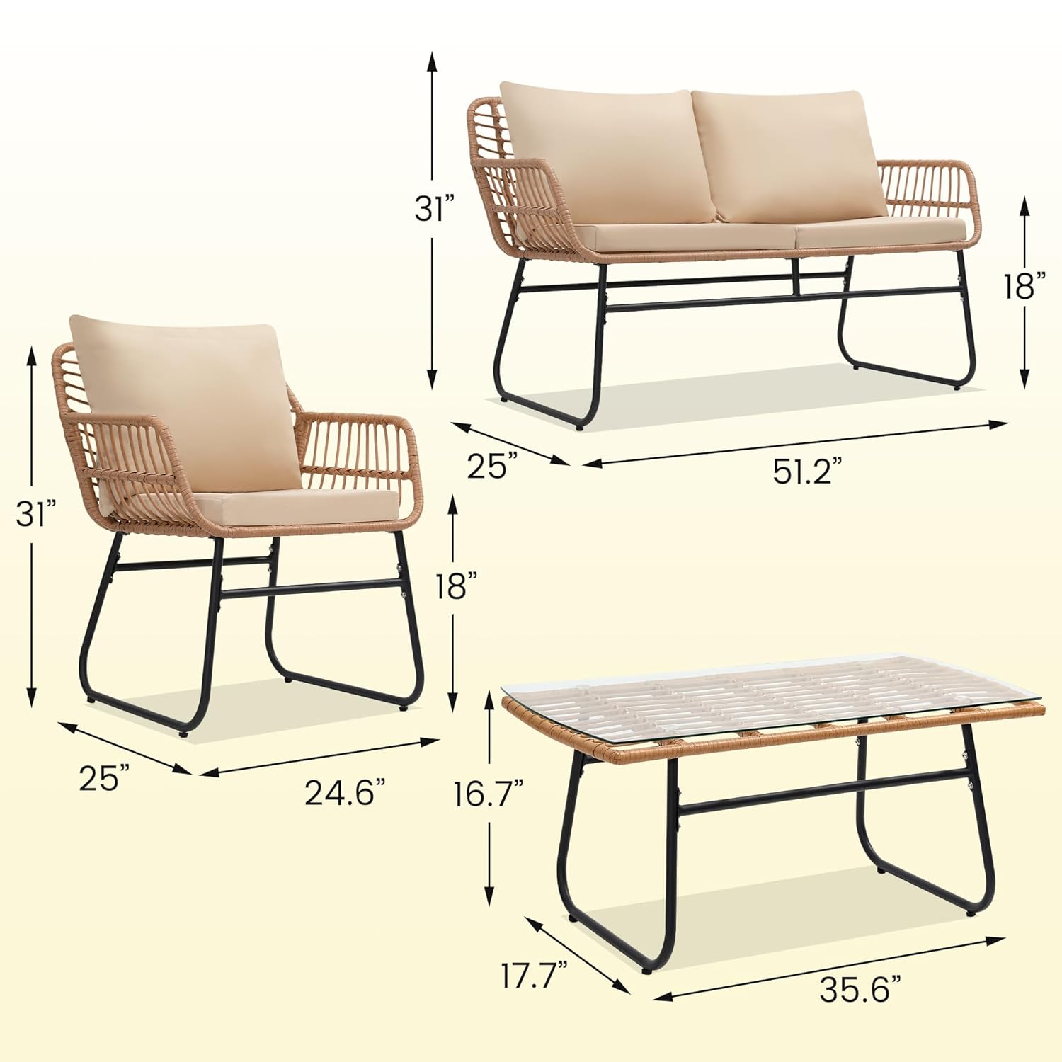 o*-4 Piece Patio Bistro Outdoo - đánh giá và giá Outdoor Furniture Ofo