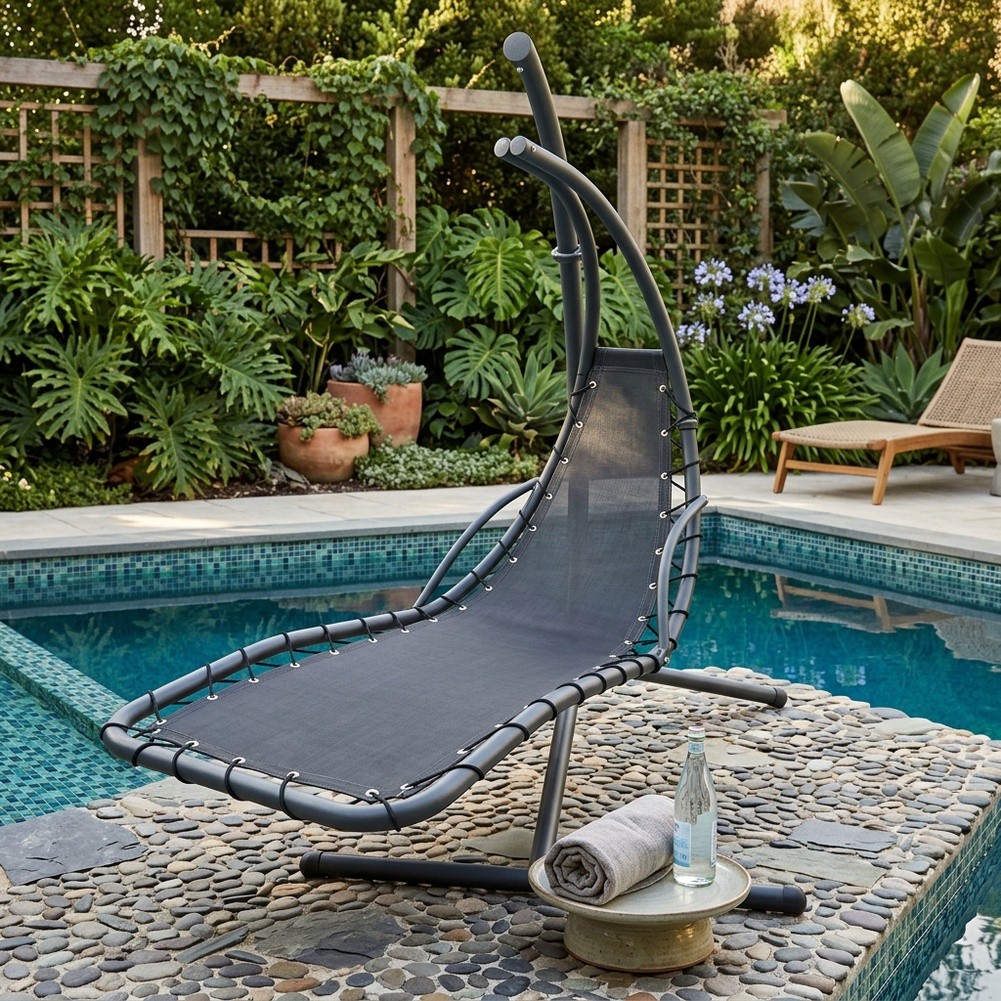 Outdoor Hanging Curved Chaise  - đánh giá và giá Outdoor Furniture Rh